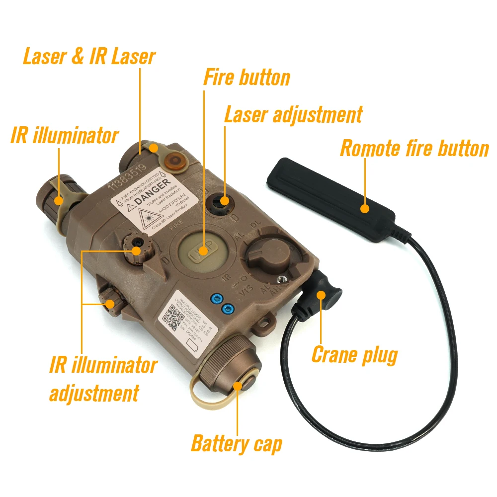 2024 New LA-5C/PEQ IR Device UHP Ultra High Power IR Illuminator Laser Scope Black/TAN Color