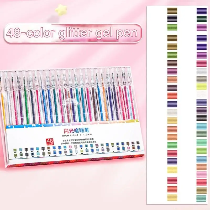 Glitter Gel Marker for Coloring Journaling Crafting Drawing Glitter Gel Pen Multiple Color Glitter Pen for Making Card