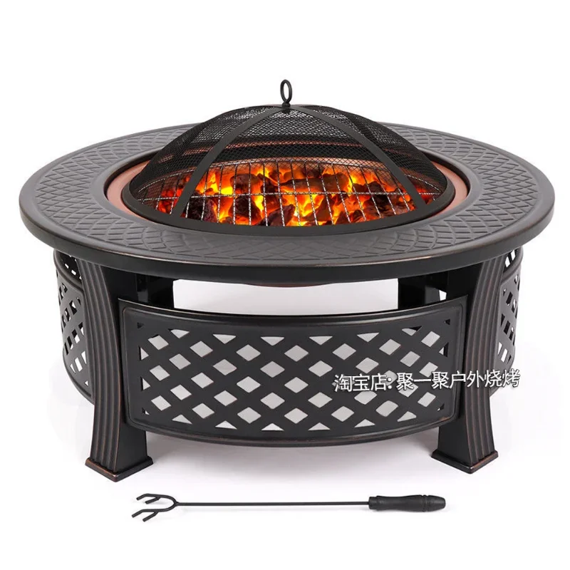 Outdoor Barbecue Stove Charcoal Brazier  Table Home Indoor Fire Basin Wood   Patio