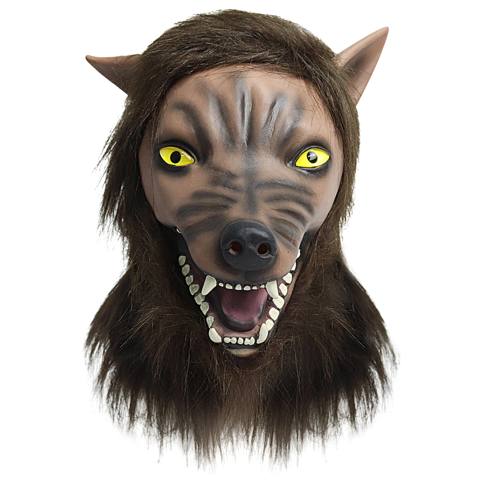 

Werewolf Mask Cosplay Horror Anime Realistic Scary Wolf Latex Headgear Full Face Helmet Halloween Masquerade Party Costume