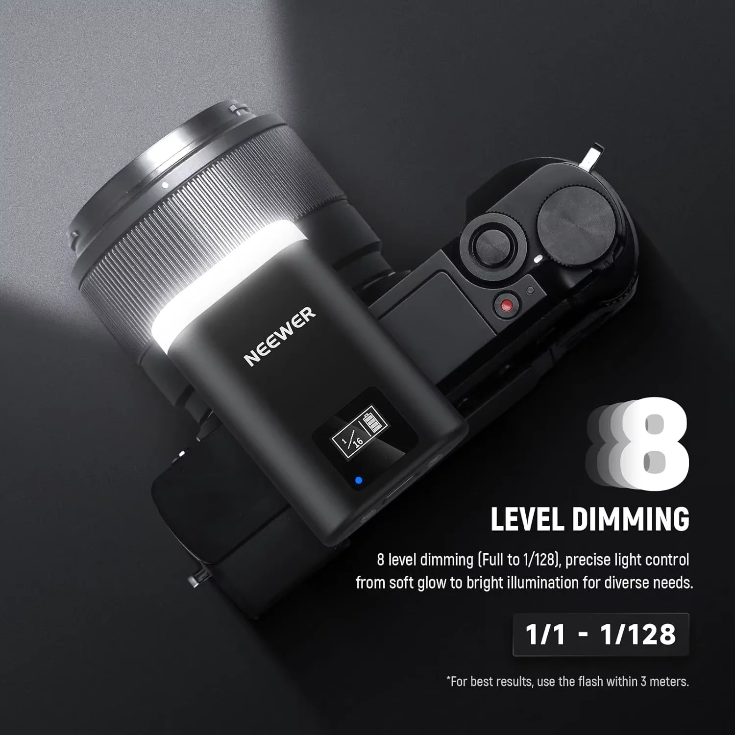 NEEWER Basics Mini Camera Flash, 5600K Fill Light with LCD Display, Compatible with Canon Sony Nikon Fujifilm  DSLR Cameras