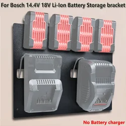 Metal Battery Storage Holder for Bosch 14.4/18V Battery Wall Mount Storage Rack AL1860CV AL1814CV Charger for Garage, Workplace