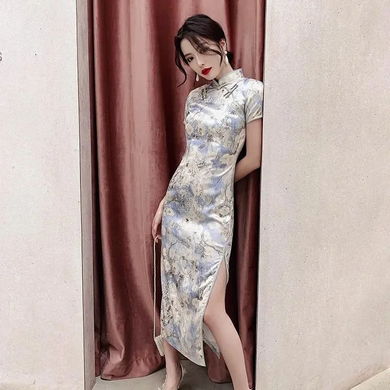 French Cheongsam Slim Fit New Style Temperament Retro Chinese Style Long Style Slimming Improved Version Young Girl Dress