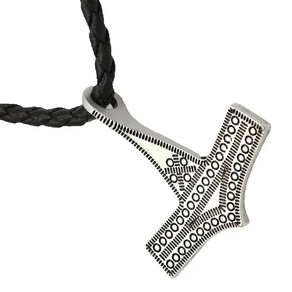 Norse 2018 Viking Jewelry Thor Hammer Mjolnir Amulet Scandinavian Male Pendant Necklace Gothic Jewerly