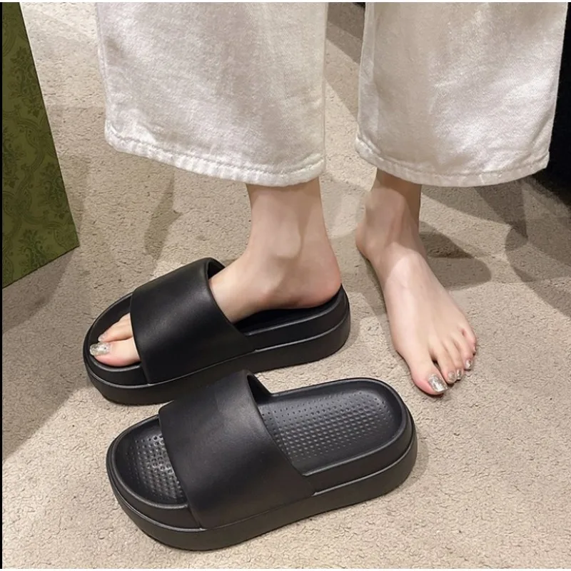 2025Vacation Thick soles Women's Shoes EVA Soft-soled Non-slip Easy to Clean Slippers Casual Outddor Solid Color Flat Sandals