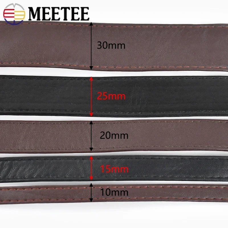 Meetee 5M 10-30mm PU Imitation Leather Cords Webbing Bags Strap String Ribbon Rope Necklace Bracelets Decoration Trims Accessory