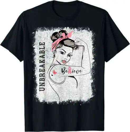 Breast Cancer Survivor October Pink Unbreakable Strong Woman T-Shirt