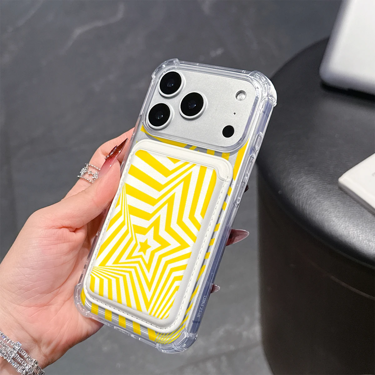 3D Star Phone Case For iPhone 17 16 15 14 13 Pro Max Plus Wallet Pocket Transparent Soft TPU for Magnetic Phone Case view 4