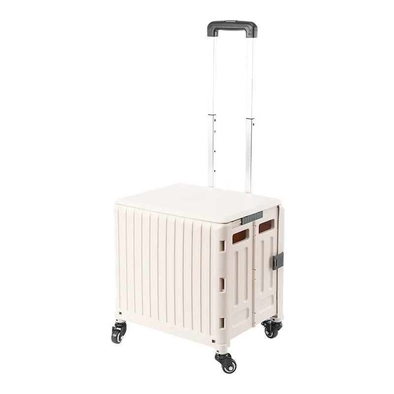 

Folding out shopping trolley camping trolley, large-capacity express shopping trolley