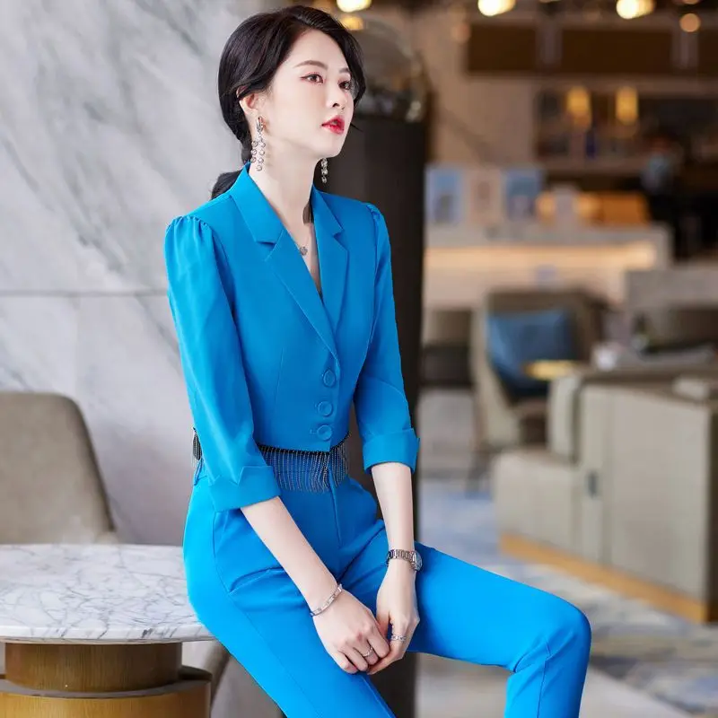 2-E6   Design niche short suit jacket women's spring and summer new style fashionment goddess style high-end suit