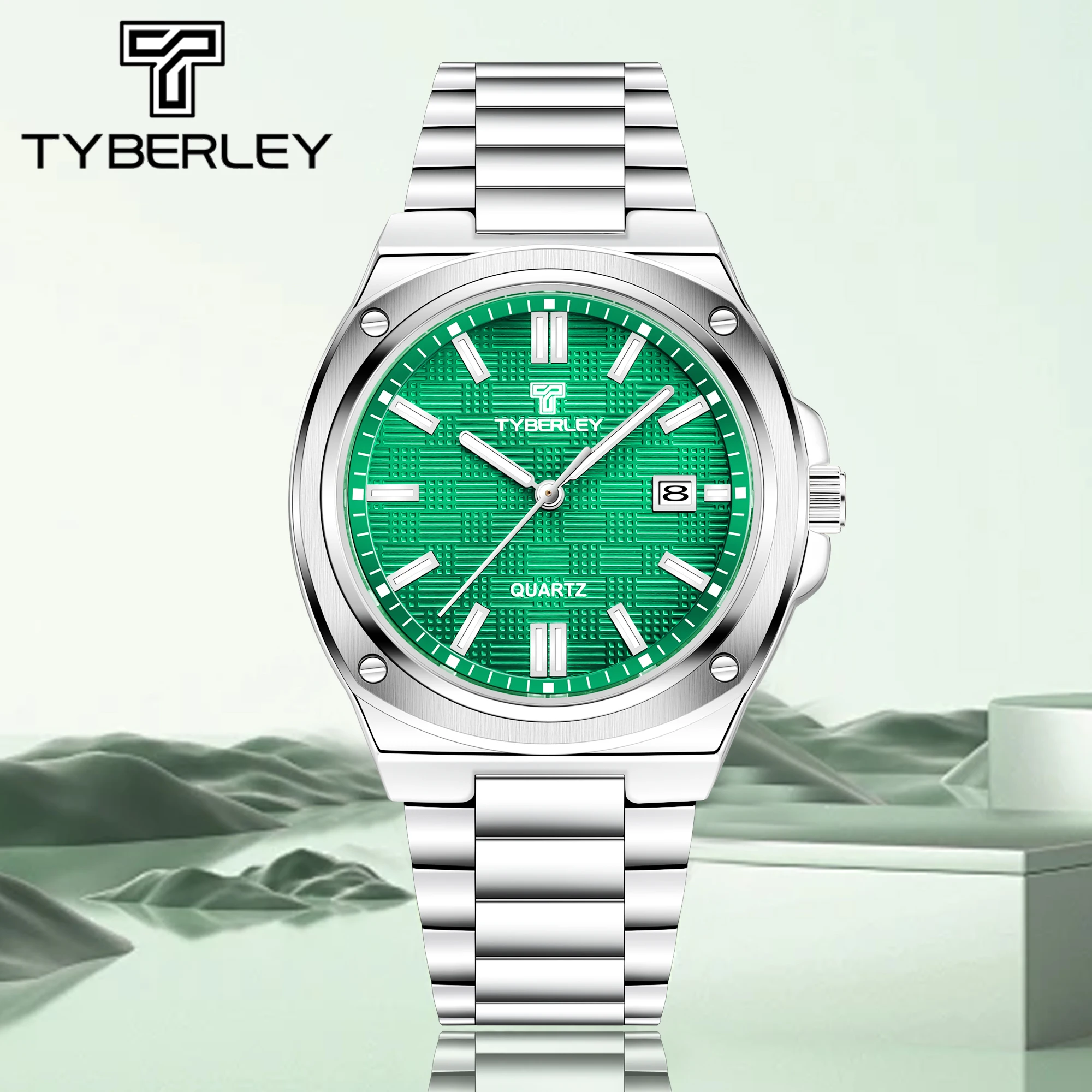 2025 New TYBERLEY Men's Watch Top Design Luxury Quartz Watches For Man Stainless Steel Waterproof Sport Wrist Watches Gift Clock