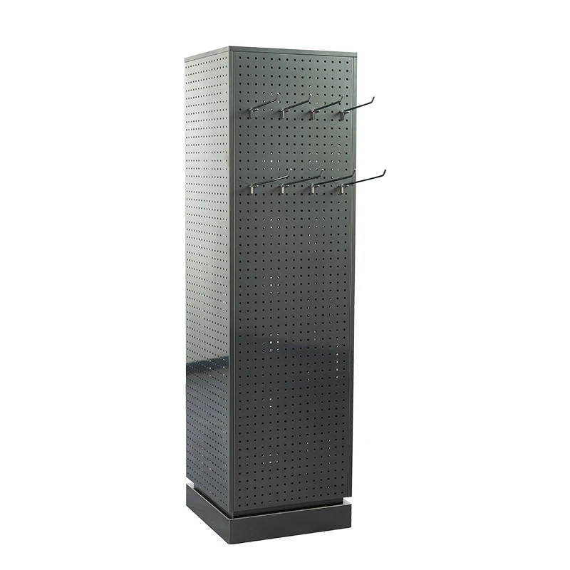 Pegboard 4-Sided Revolving Floor Display Revolving Jewelry Organizer Stand, Retail Display for Accessories