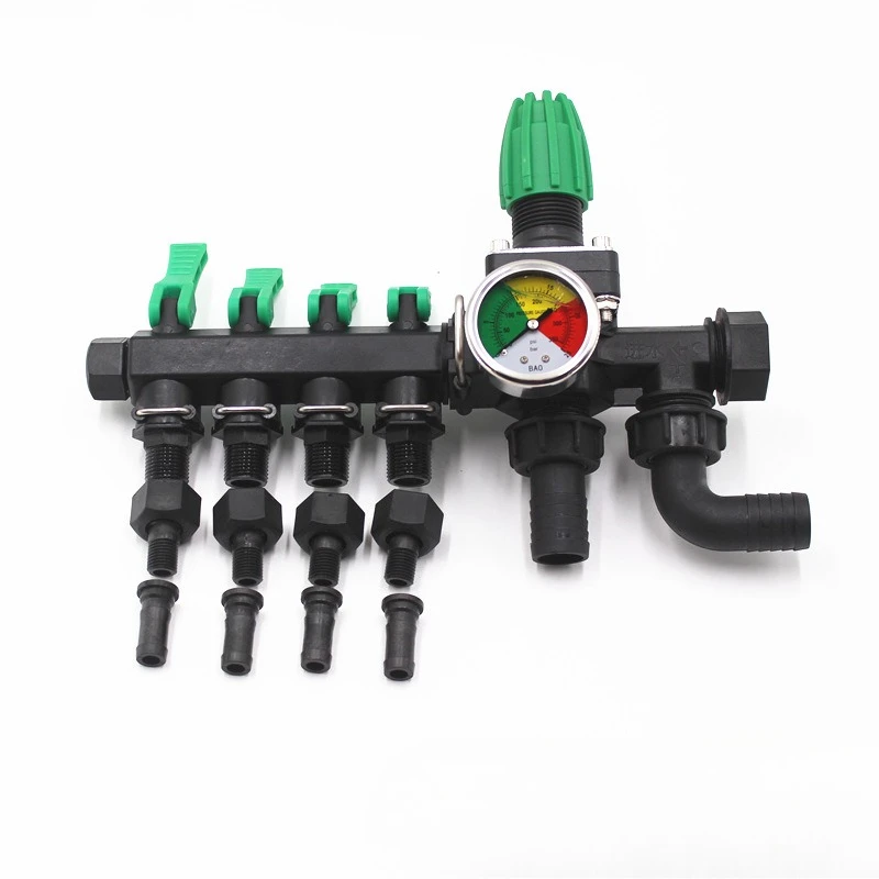 4-Way Pipeline Controller for Farm Sprayer, Water Distributor Flow Splitter for Agricultural Pesticide Spraying Machine