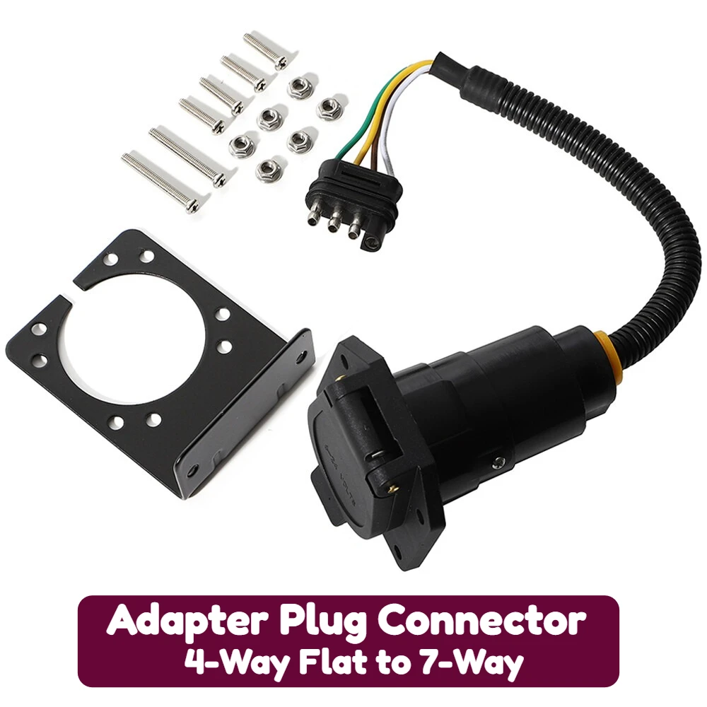 

4-контактный адаптер с плоским и 7-контактным лезвием для прицепа RV, разъем провода для буксировочного грузовика