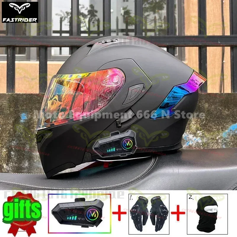 

ORZ Motorcycle Helmet Bluetooth Motorbike Helmet for Men Women Four Season Helmet Motocross DOT Certification