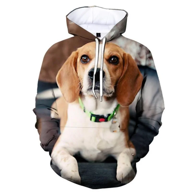 Animal Dog Beagle 3d Print Hoodies For Men Funny Sweatshirt Casual Long-sleeved Pullovers Cool Street Autumn Spring Hoodie