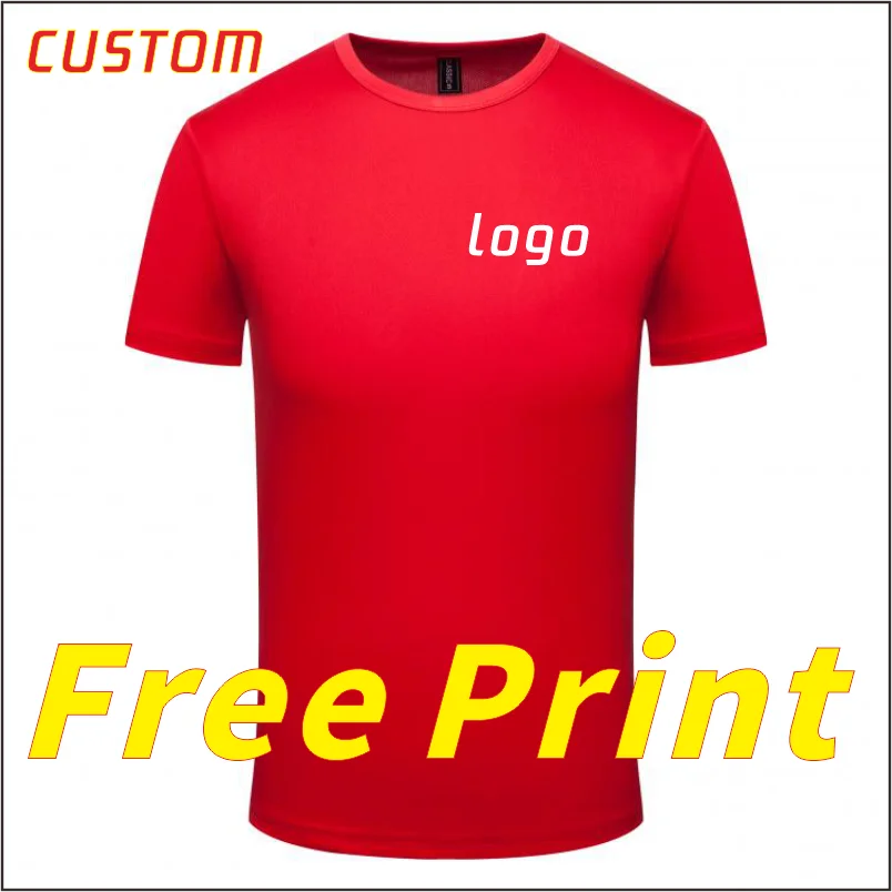 Casual round neck t-shirt, customized quick drying clothes, breathable short sleeved printed logo, sports embroidery, outdoor su