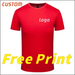 Casual ronde hals T-shirt, aangepaste sneldrogende kleding, ademende korte mouwen gedrukt logo, sport borduurwerk, outdoor zomer