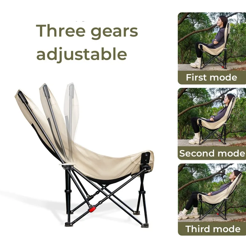 New Design Adjustable Backrest Beach Chair Comfortable High Quality Camping Chair With Pillow