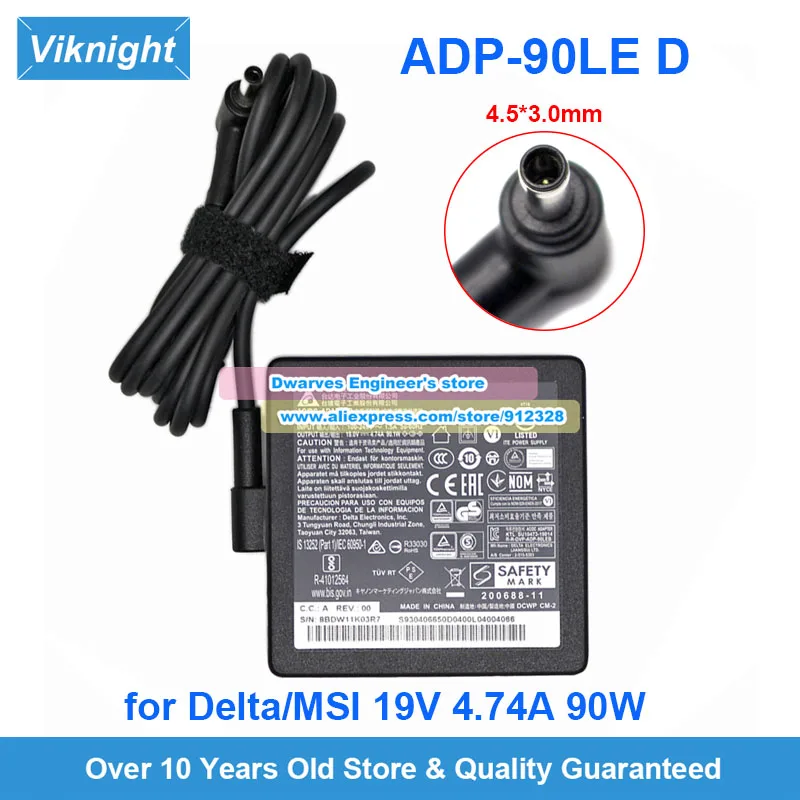 

Genuine Delta ADP-90LE D AC Adapter 19V 4.74A Charger for MSI 90W Laptop Power Supply 4.5*3.0mm