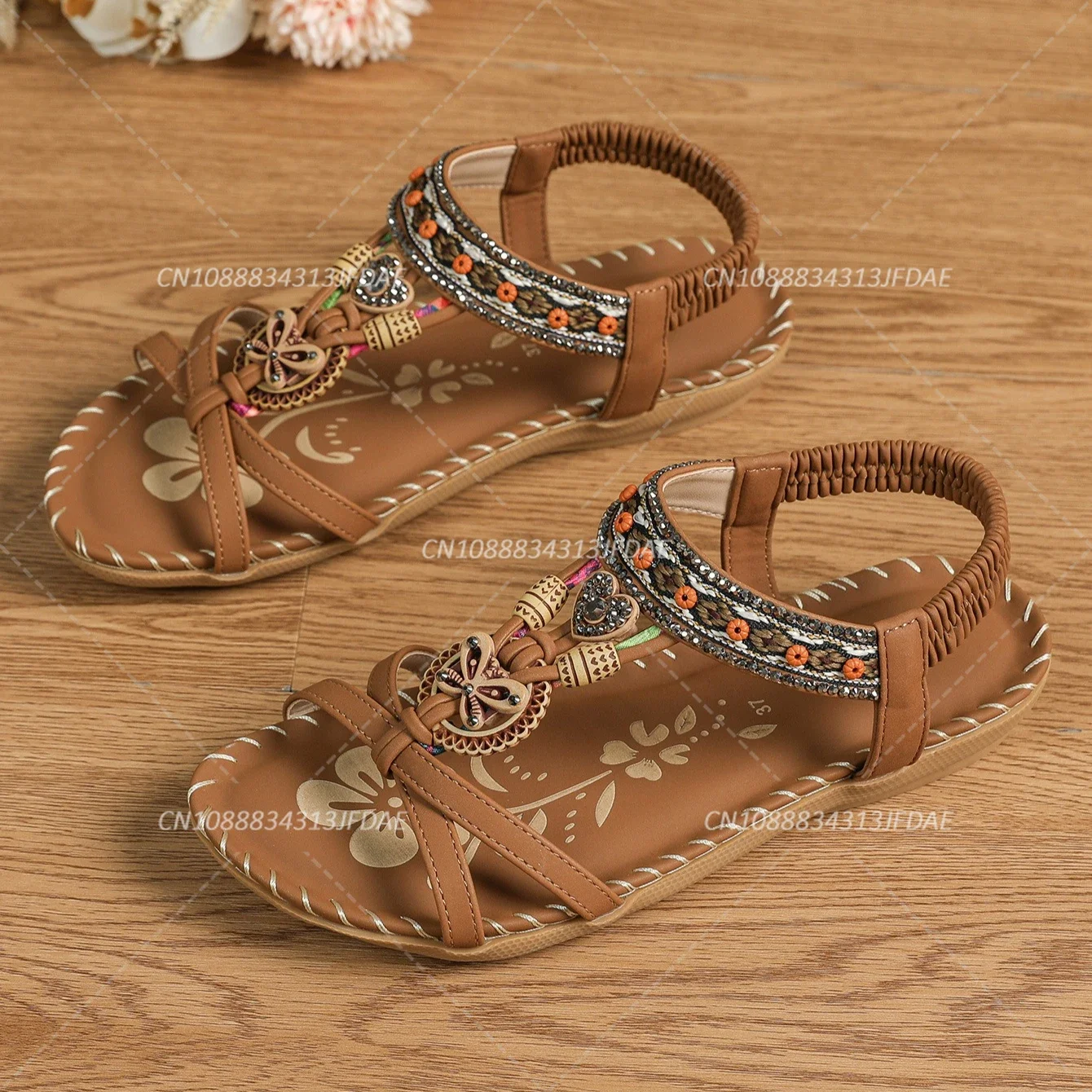 Bohemia Style Women's Sandals Summer Sandals Soft Bottom Low Heels Sandals Shoes Woman Non-slip Shoes Outdoor Footwear view 6