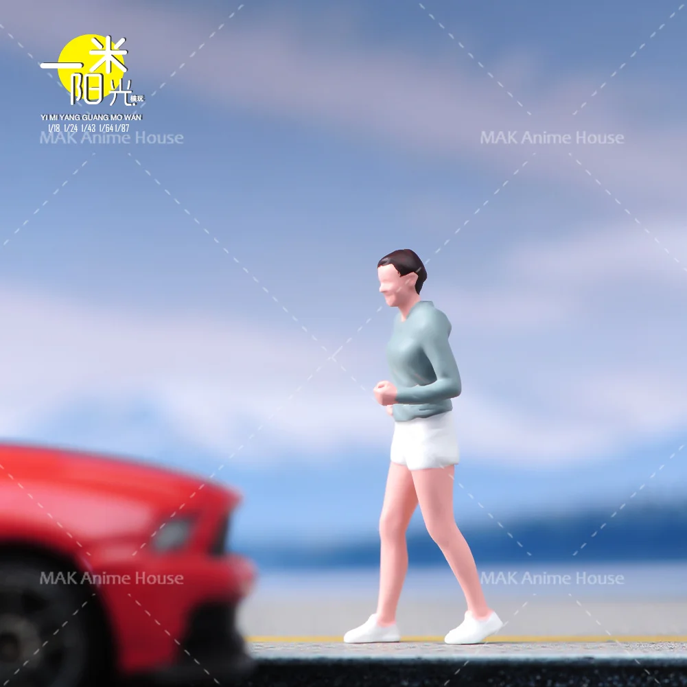Miniaturas impressas 1/87 1/64 1/43 1/24 1/18 esportes de corrida para meninas ao ar livre figura boneca modelo cena decoração fotografia brinquedos