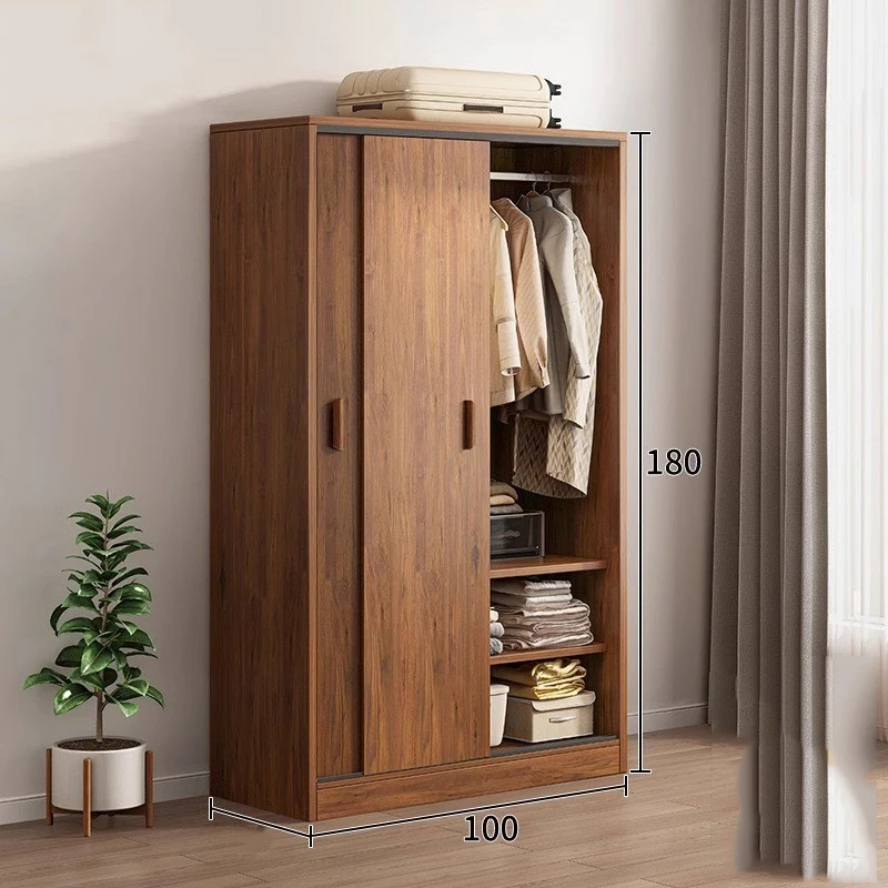 Nordic Minimalist Wooden Closet Fabric Cube Kids Shelves Wearable Wardrobe System Storage Bedroom Guarda Roupa Hotel Furniture