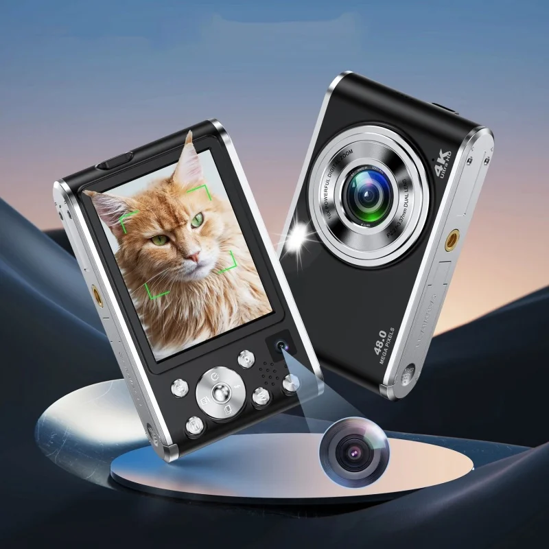 

4K High Pixel Front and Rear Dual Selfie Camera 16x Efficient Zoom 3.06-inch Retro Classic Entry-Level Portable Digital Camera