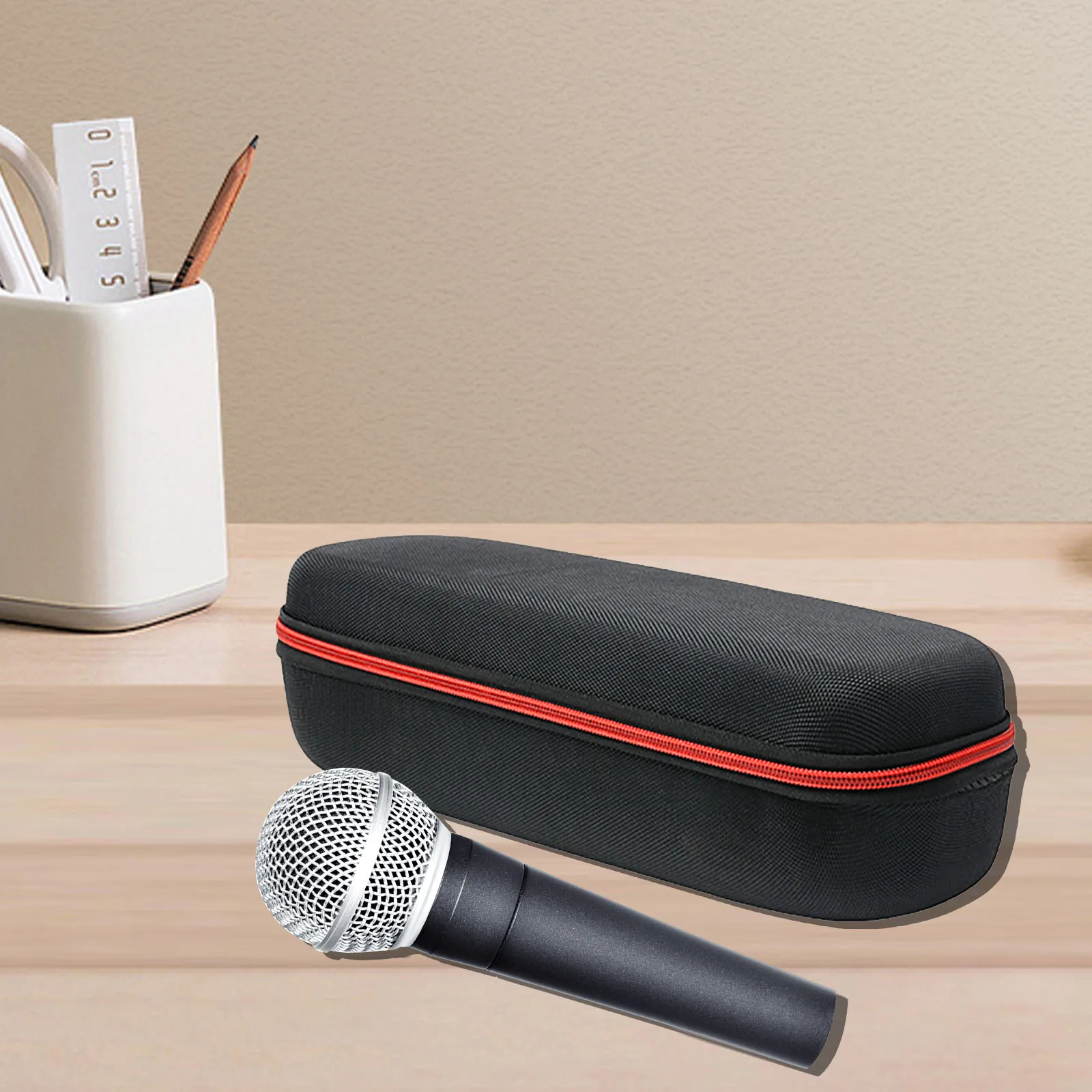 Microphone Storage Case Cover Waterproof EVA Carrying Case Mic Storage Box Travel Bag for Mic Handheld Speaker