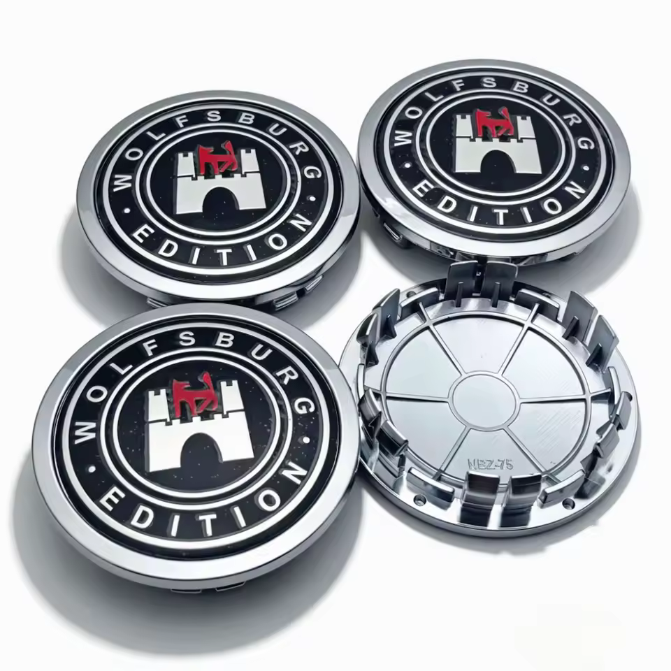 4x 75mm Volkswagen Nabendeckel Radkappen wolfsburg