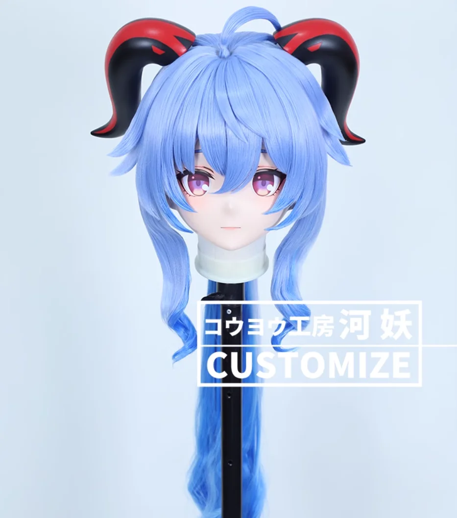 C-10190 Customize Full Head Resin Cartoon Cosplay Japanese Character Anime Role Play Crossdress Kigurumi Mask With Back Shell