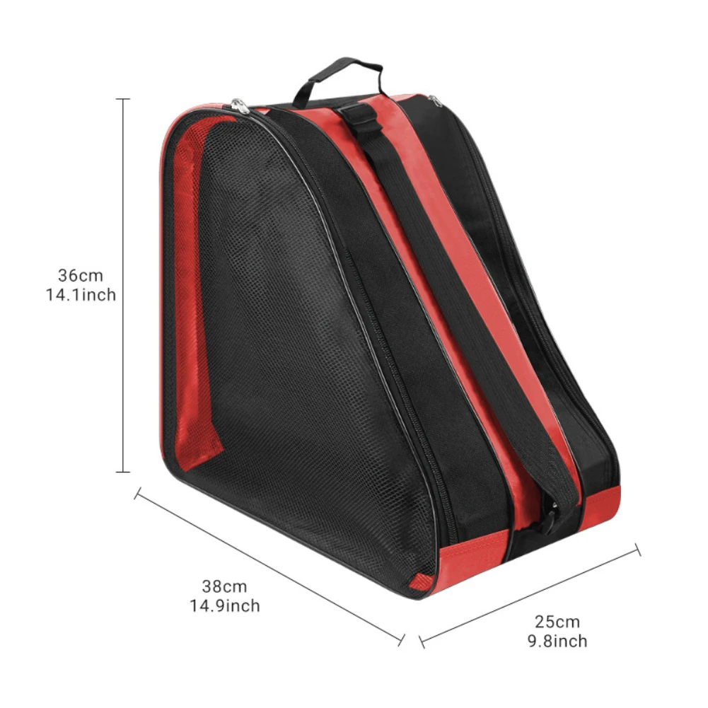 

Сумка с регулируемым ремнем, удобная сумка на плечевом ремне, сумка для роликовых коньков, 36, 38, 25 см, наплечные подушечки, водоотталкивающие сетчатые карманы