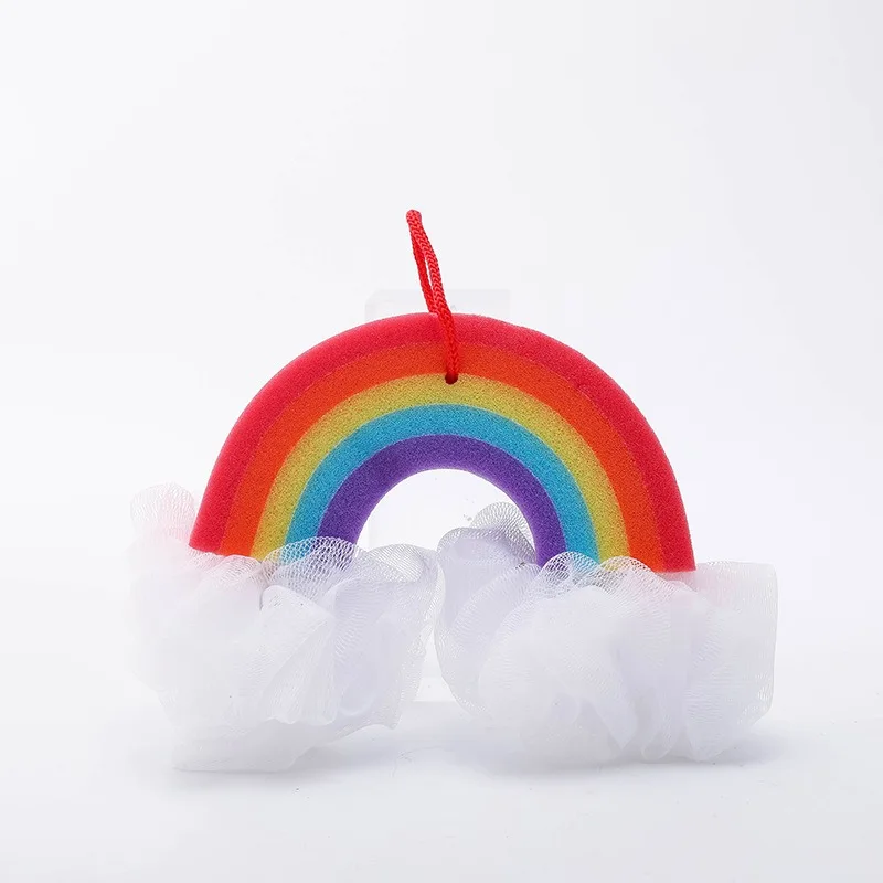 Ice cream cone sponge bath ball one piece rainbow cartoon bath ball bath flower