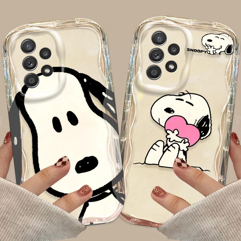 Snoopy Lively Cool For Samsung A55 A54 A53 A52 A35 A34 A33 A32 A25 A24 A23 5G Wave Oil Funda Phone Case