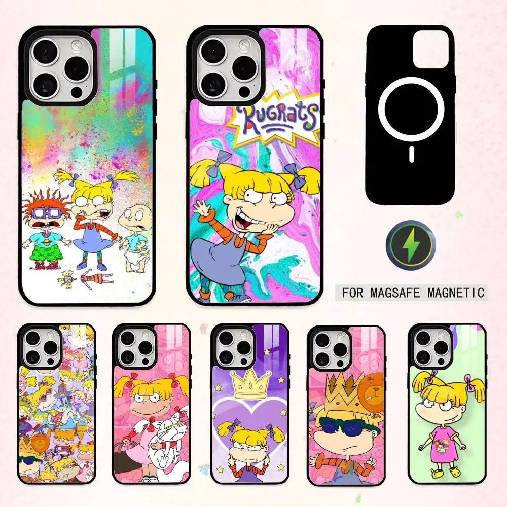 

R-Rugrat C-Chuckie Angelica Phone Case For iPhone17,16,15,14,13,12,11 Plus,Pro Max Magnetic For Magsafe Wireless Charging