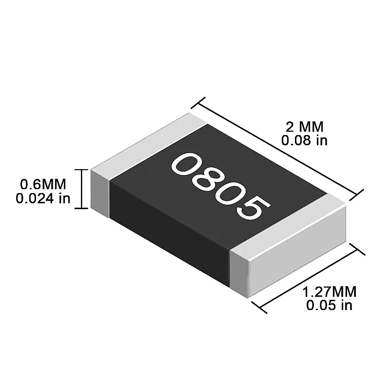 AUKENIEN 0805 SMD Resistors 45 Values ​​1800 Pieces 0R to 10M Ohm Resistors 1/8W Kit Assorted SMT Resistors with ±5% Tolerance