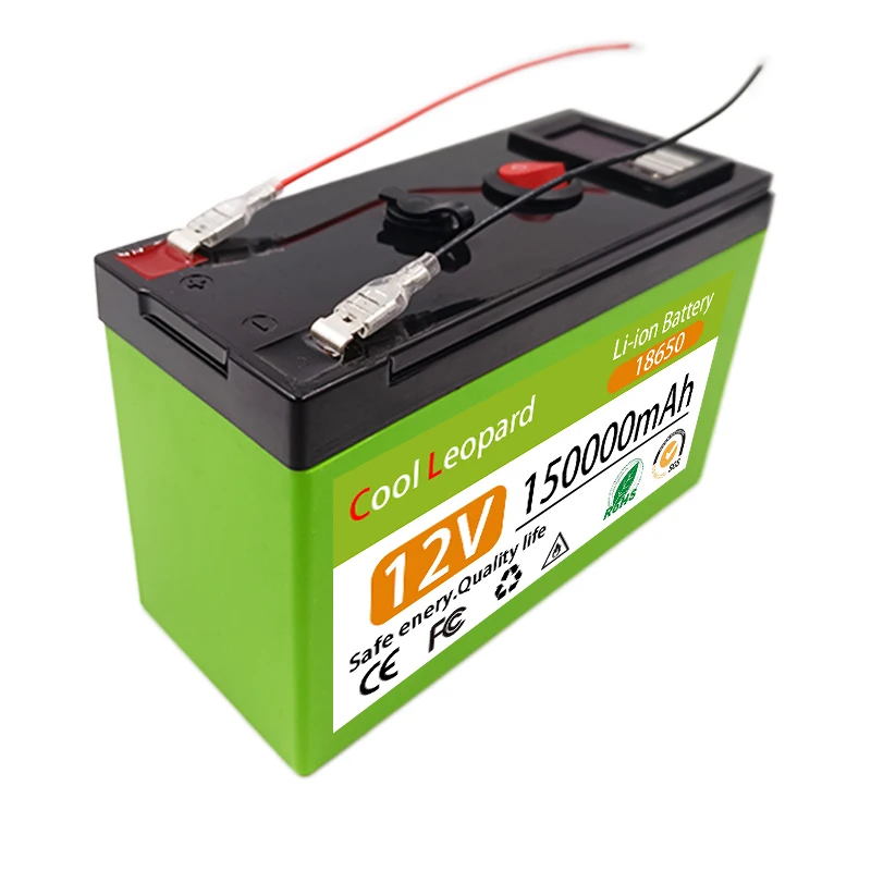 ชุดแบตเตอรี่ลิเธียม150Ah 12V ใหม่18650 3S6P ในตัว30A BMS สำหรับพลังงานแสงอาทิตย์ยานพาหนะไฟฟ้าแบตเตอรี่ Li-ion + ที่ชาร์จ12.6V