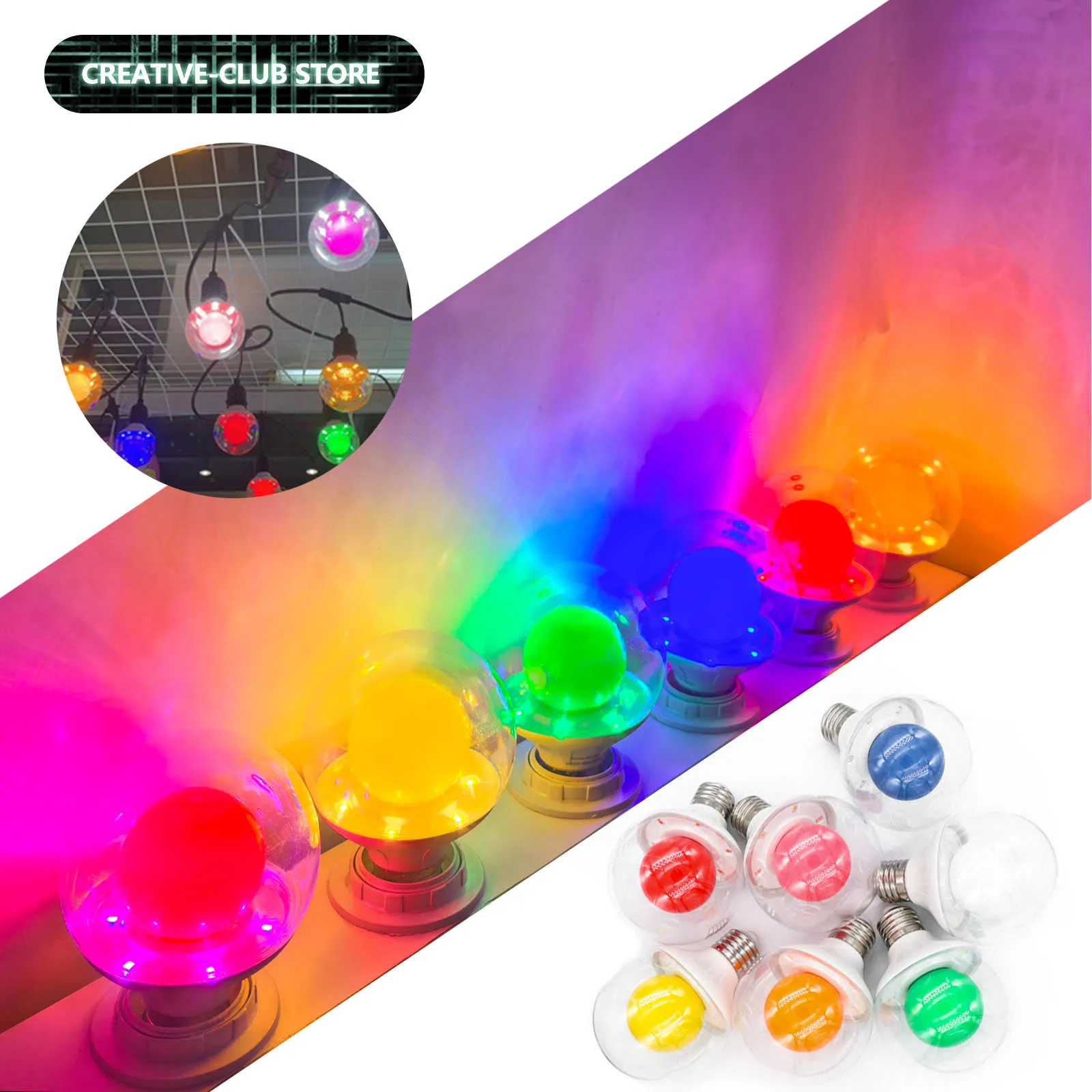 

E27 LED Color Ball Bubble Lamp Colorful Running Horse Light Bulb Christmas Outdoor Decorative Lamp Lighting Small Color Bubble