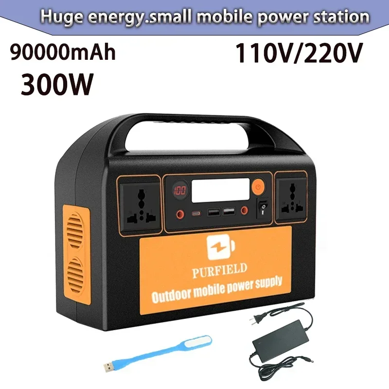 Noya raye-ポータブル発電所,300w,220v,110v,ac,dc,屋外ソーラー発電機,90000mah,3.7v,バッテリー非常用電源