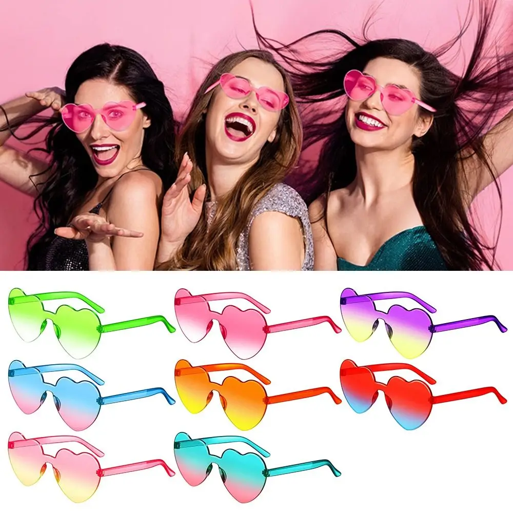 Heart-shaped Sunglasses Colorful Heart Glasses Gradient Lenses Candy Color Shades, Funny Party Sun Glasses for Adults