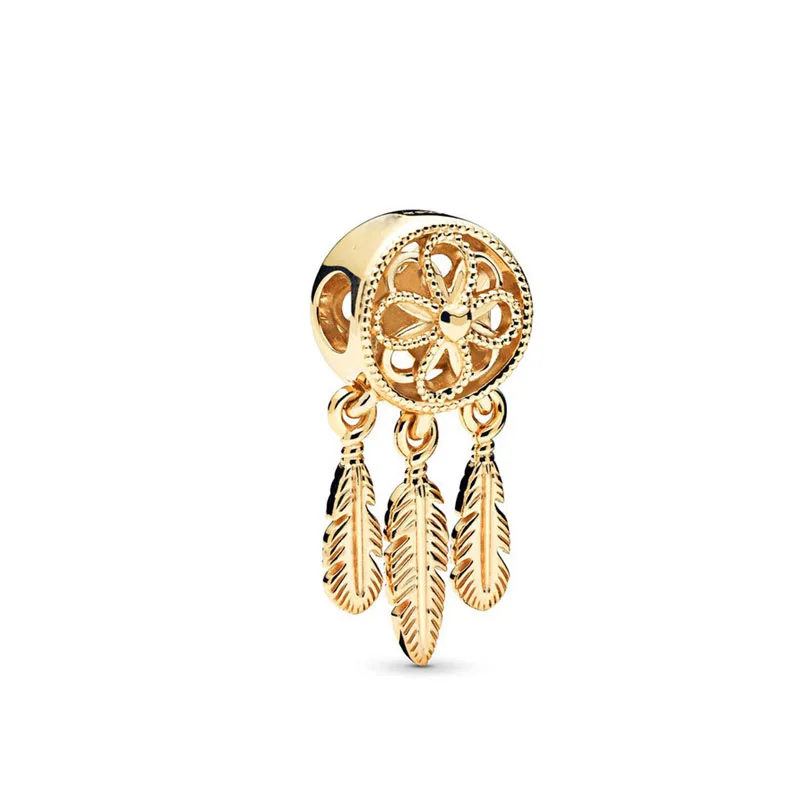 2024 European NEW 925 Silver Gold Dreamcatcher Pendant Charm Bee Star Bead Fit Original Pan Bracelet Jewelry For Gift