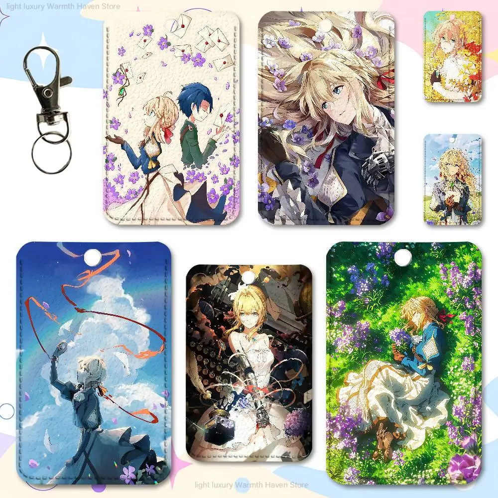 V-Violet E-Evergardens Custom Access Card Case Leather Card Holder Transportation Card Case Gifts