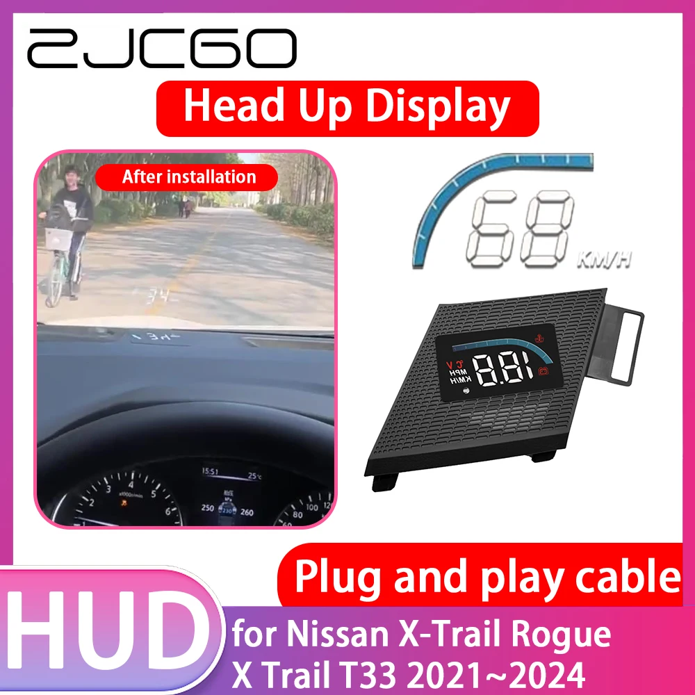 

Car Special Hidden HUD Head Up Display Speedometer Speed Projector Alarm for Nissan X-Trail Rogue X Trail T33 2021~2024