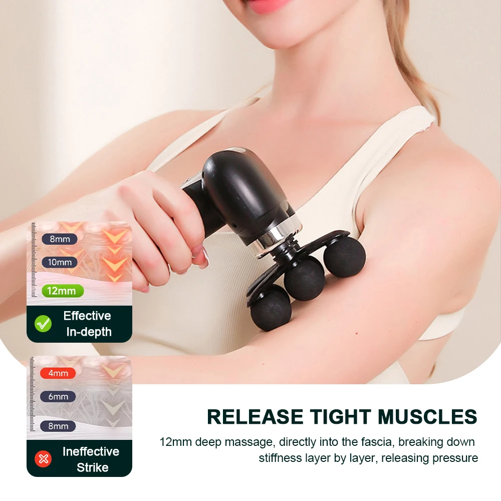 Handle Fascia Gun Professional Fascia Massage Gun Neck Shoulder Back Leg Massager 6 Gears Adjust Muscle Relaxation Masajeador view 4