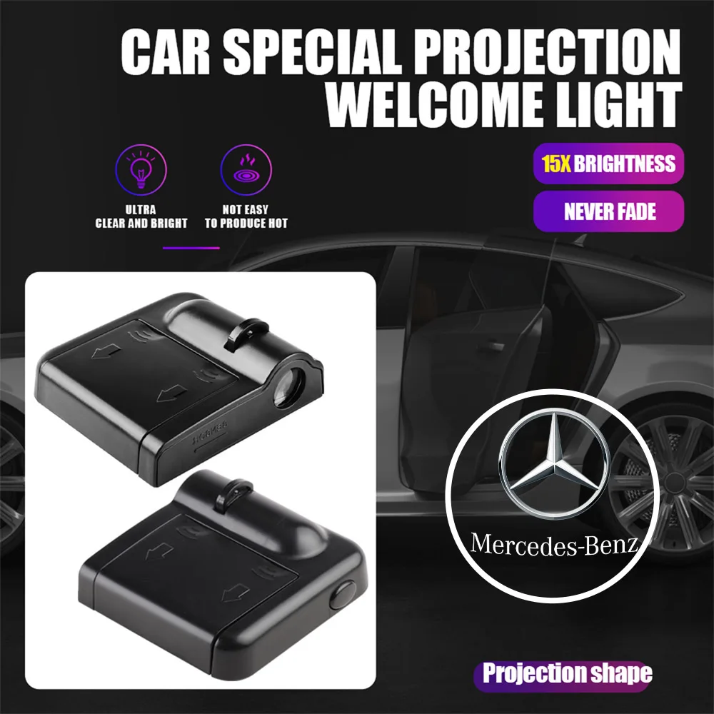 1/2/4pcs Car LED Door Welcome Light Laser Projector Logo Lamp Auto Accessories For Mercedes Benz Exclusive AMG W108 W124 W126 GT