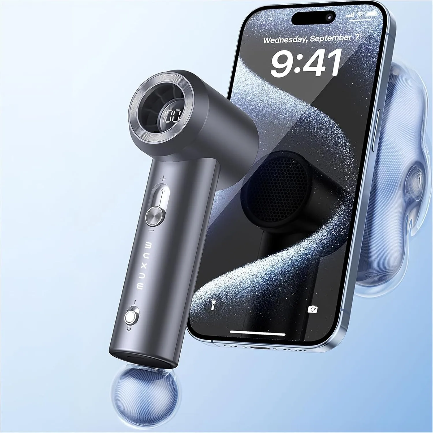 

Mini Turbo Jet Fan for Travel, 100-Level Speeds 9m/s Airflow, Portable Handheld Rechargeable Battery Operated USB High Speed