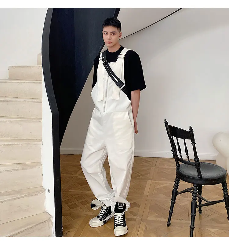 Salopette Homme En Jean - Style Streetwear Décontracté, Bretelles Réglables, Pantalon D'Été Confortable - 8