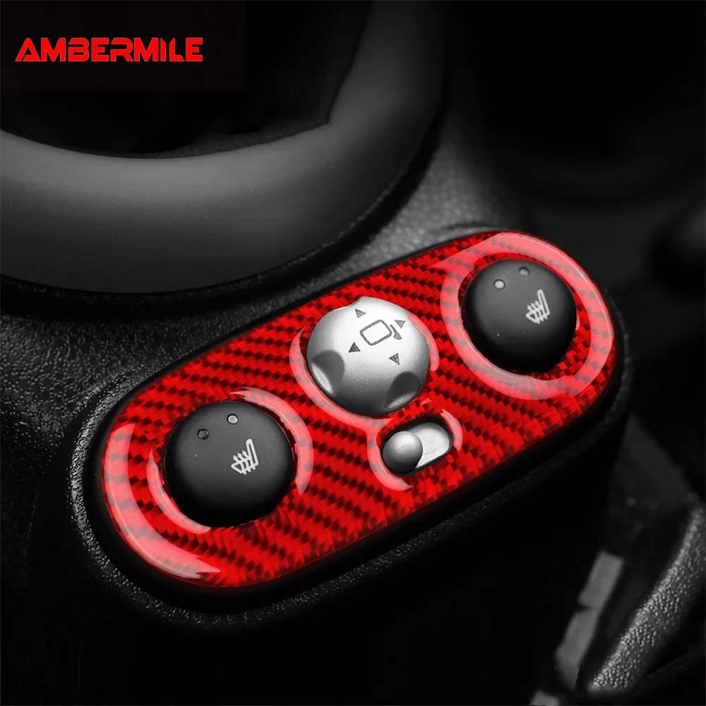 

Car Seat Heating Button Frame Cover Real 3D Soft Carbon Fiber Sticker for Mini Cooper R50 R53 2001-2006 Interior Upgrade Kit