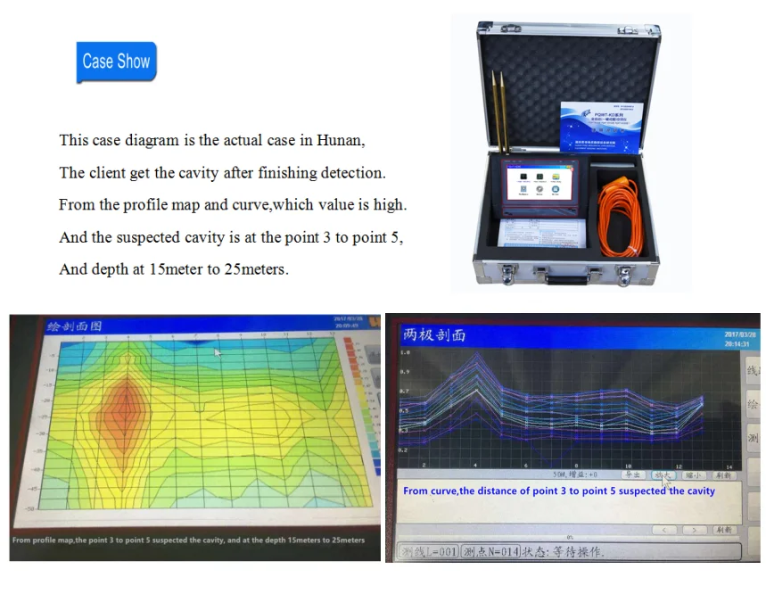 -KD300 Rilevatore portatile di grotte profonde Strumento di geologia Rilevatore di cavità con rilevamento automatico