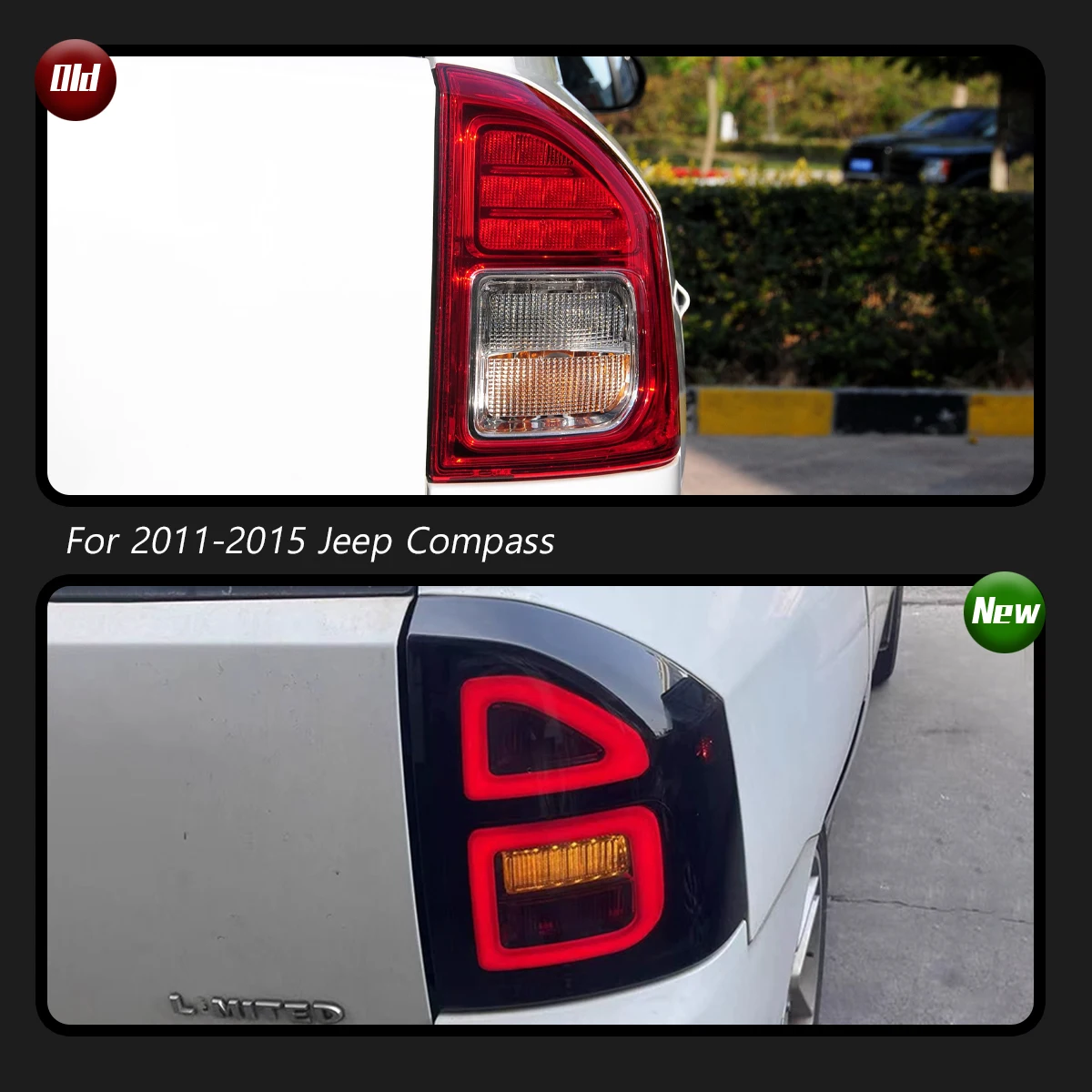 TYPY Car Lights For Jeep Compass Taillight 2011-2015 LED Projetor head Lamp Daytime Running Light Automotive Accessories